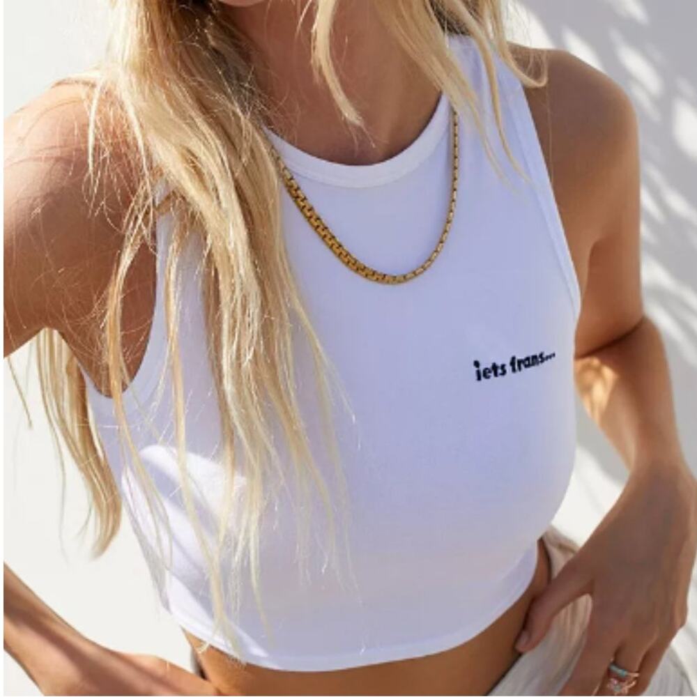 New ~ URBAN OUTFITTERS ~ IETS Frans Super Crop Clean Tank Top White M